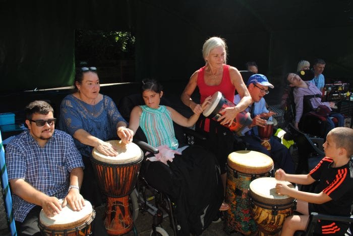 Residents drumming